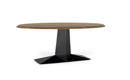 GINER Y COLOMER Table de salle à manger en bois d'acacia naturel et fer noir 200cm